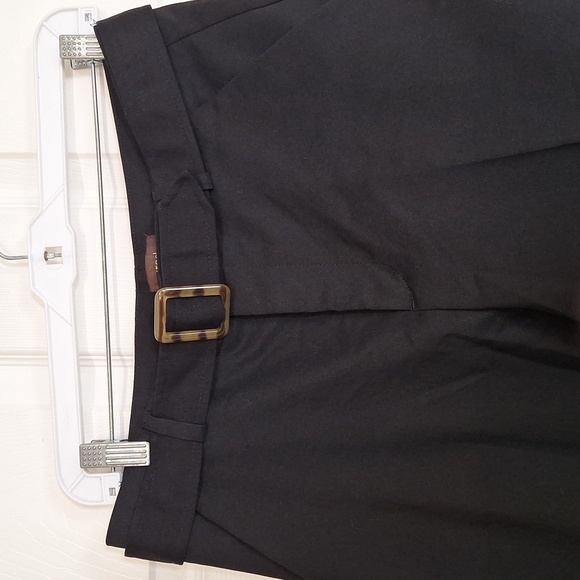 Crosby. Black Belted Culotte Ankle Pants Slacks Trousers Sz 6 - Picture 2 of 6